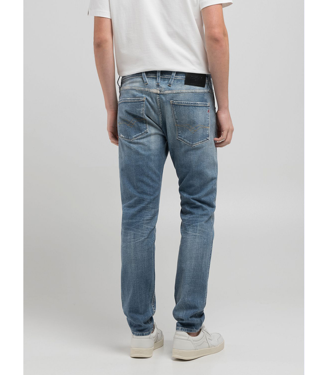 スリムフィットANBASS 10.5oz AIプリントストレッチデニム 詳細画像 ブルー 2